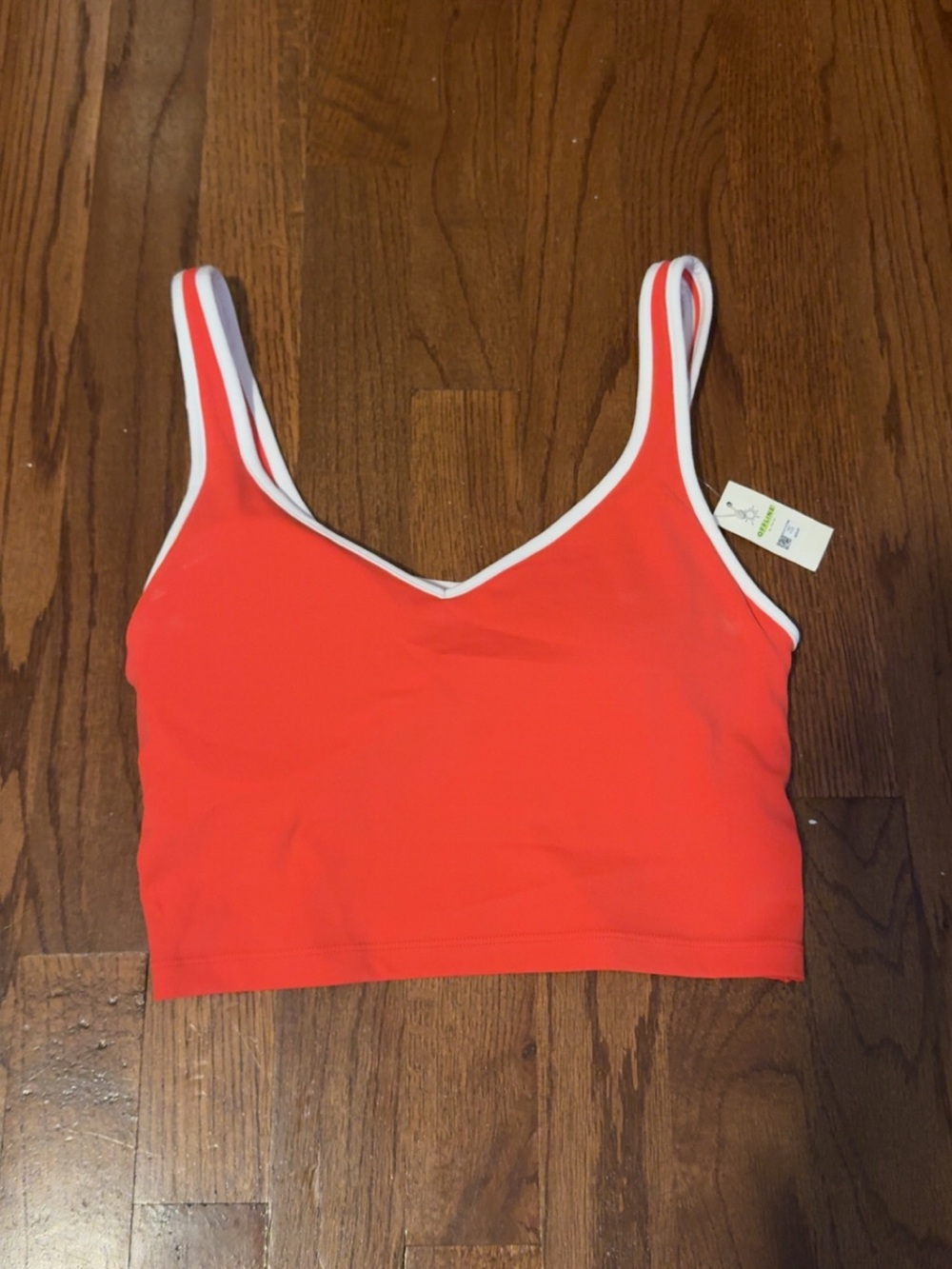 Aerie Red Crop Tank with White Trim